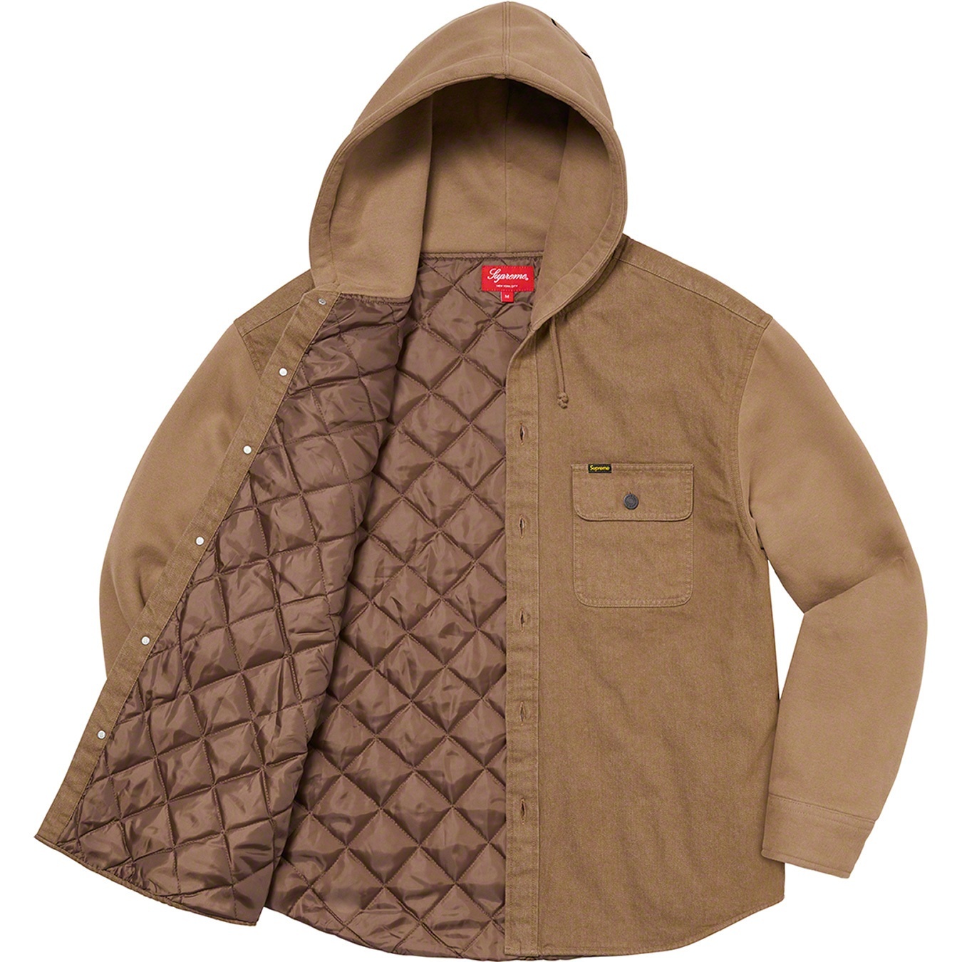Fleece Hooded Denim Shirt view 6